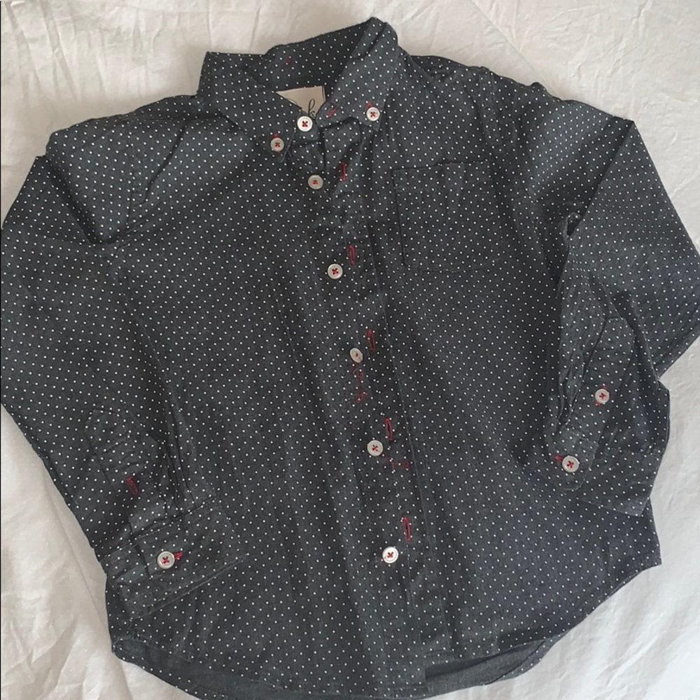 Polka dot button down shirt!